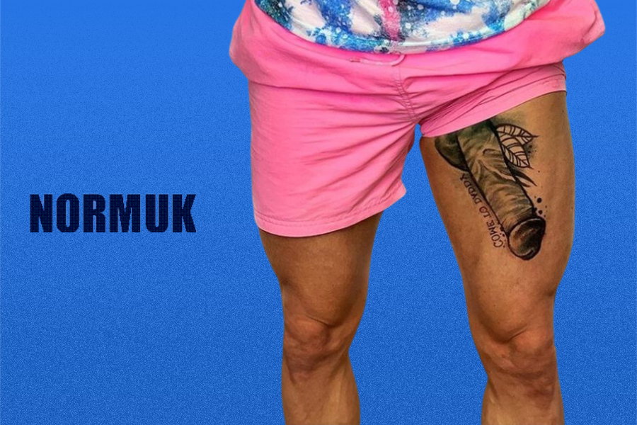 Funny Tattoo on Leg Symbolizing Penis